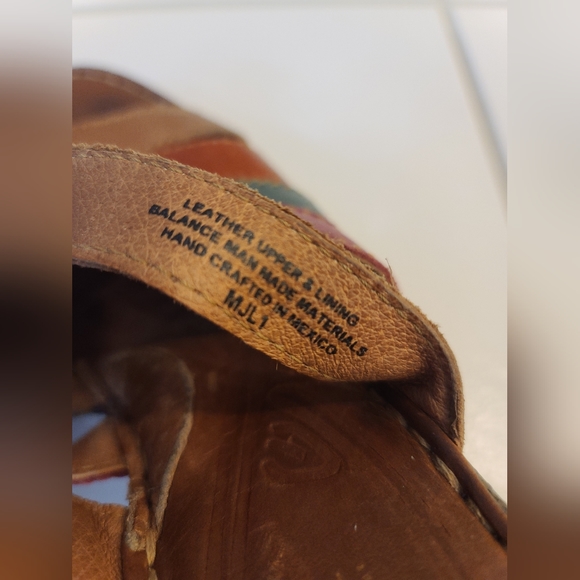 BORN MULTI COLOR STRAP LEATHER PLATFORM WEDGE 'LUMI' SLIDE SANDALS WOMEN'S SZ 10 - Picture 6 of 9